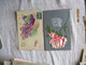 Lot De 5 Carte Feutrine Tissu Fleurs - Other & Unclassified