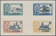 POLAND (1954) Coal Mine. Steel Mill. Lublin Castle. Ship Loading. Block Of 4 Ungummed Proofs Marked "WZOR". - Proofs & Reprints