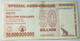 Billete Zimbabwe. 2008. 50.000.000.000 - 50 Billones Dólares. Agro Cheque. MBC - Zimbabwe