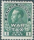 Canada -1915 King George V In Admiral's Uniform Overprinted "War Tax"-1C Green,MNH - Tassa Di Guerra