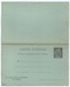 DIEGO SUAREZ / 1893 ENTIER POSTAL DOUBLE - REPONSE PAYEE / ACEP CP7 (ref 2768) - Lettres & Documents