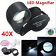 Loupe De Poche / Opvouwbaar Vergrootglas / Klapplupe / Folding Magnifier - 40X + LED - Pins, Vergrootglazen En Microscopen