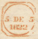 Ireland Dublin Penny Post 1822 Oval Timestamp 2 O'CLOCK AFN 5 DE 1822 On Letter From Blackrock To Glasslough - Prephilately