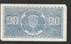 BILLET FINLANDE 20 MARK Litt.B O 0078845 Date émission 1948 TYPE 1945 - Finland