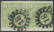 BAYERN 5a Paar BrfStk, 1853, 9 Kr. Blaugrün Im Waagerechten Paar (Vortrennschnitt Im Zwischenraum), Linke Marke Mit Plat - Other & Unclassified