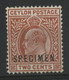 CEYLAN N° 143 Neuf * (MH) Surchargé SPECIMEN. 2ct Brun-jaune Type Edouard VII. TB - Ceylon (...-1947)