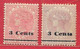 Ceylan N°122 & 123 3c Sur 2c Rose & Lilas-rose (filigrane CA) 1888-92 * & (*) - Ceylon (...-1947)