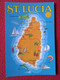 POSTAL CARTE KARTE POSTALE POST CARD ISLA DE SANTA ST. LUCIA ÎLE ISLAND GREETINGS FROM...MAPA MAP CARTE ASPECTOS..CARIBE - Santa Lucia