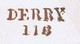 Ireland Derry 1831 Small Unframed PAID Of Derry With DERRY 118 Mileage Mark On Banking Cover To Glasgow - Prephilately
