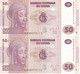 PAREJA CORRELATIVA DE EL CONGO DE 50 FRANCS DEL AÑO 2013 SIN CIRCULAR (BANK NOTE) UNCIRCULATED - Repubblica Del Congo (Congo-Brazzaville)