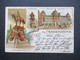 Deutsches Reich 1903 Litho AK Gruss Aus Frankfurt A/M Mehrbildkarte Denkmal Kaiser Wilhelm I. Neues Kaiserl. Postgebäude - Gruss Aus.../ Gruesse Aus...