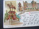 Deutsches Reich 1903 Litho AK Gruss Aus Frankfurt A/M Mehrbildkarte Denkmal Kaiser Wilhelm I. Neues Kaiserl. Postgebäude - Saluti Da.../ Gruss Aus...
