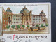 Deutsches Reich 1903 Litho AK Gruss Aus Frankfurt A/M Mehrbildkarte Denkmal Kaiser Wilhelm I. Neues Kaiserl. Postgebäude - Greetings From...