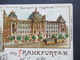 Deutsches Reich 1903 Litho AK Gruss Aus Frankfurt A/M Mehrbildkarte Denkmal Kaiser Wilhelm I. Neues Kaiserl. Postgebäude - Souvenir De...