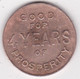 Jeton Token Hoover Lucky Pocket Piece Good For 4 Years Of Prosperity - Monedas/ De Necesidad