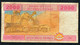 C.A.S. LETTER T CONGO P108Tb 2000 FRANCS Signature 9 RAREST SIGNATURE  F-VF FOLDS NO P.h. - Estados Centroafricanos