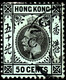Hong Kong 1917 SG111b 50c Black On Blue-green (olive Back) P14 Wmk Mult Crown CA Cds Used - Usati
