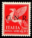 ITALIA 1944 REPUBBLICA SOCIALE GNR POSTA AEREA LIRE 10 SASSONE N. 124 TIR. VERONA NUOVO GOMMA INTEGRA CERTIFICATO LUSSO - Posta Aerea