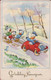 Old Original Postcard Walt Disney Donald Duck Happy New Year Gelukkig Nieuwjaar Nephews Huey Dewey And Louie Triplet - Autres & Non Classés