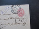 Italien 1895 Ganzsache Auslandskarte Nach Cöln Und Weitergsendet Nach Nippes. Blauer Stempel Nachzusenden Nach - Entiers Postaux