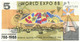 (CC 19) Falso Banknote Issued For World Expo 88 - Brisbane - Australia ($5.00 & $2.00) - Specimen