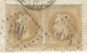 PAIRE N° 28 BISTRE NAPOLEON SUR LETTRE / CENNES MONESTIES POUR LASTOUR / 1869 / BOITE RURALE A VILLEMAGNE - 1849-1876: Classic Period
