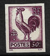 France 1944, Coq N°631**,  Non Dentelé Variété Double Impression . Cote 80€. - Unused Stamps
