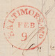 LETTER. BALTIMORE. 9 2 1815. BENJAMIN HURITHAL TO PAUL CLOSSMANN NEW-YORK. DUE 5 RED    /  2 - …-1845 Vorphilatelie