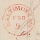 LETTER. BALTIMORE. 9 2 1815. BENJAMIN HURITHAL TO PAUL CLOSSMANN NEW-YORK. DUE 5 RED    /  2 - …-1845 Préphilatélie