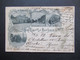 DR 1899 Mehrbild AK Gruss Aus Burhave In Oldenburg Hotel Zum Eisernen Kanzler, Postamt, Kirche & Krieger Denkmal - Souvenir De...