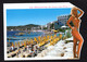 JUAN-les-PINS (06 Alpes-M.) Vue Sur La Plage Et Les Pontons - Jolie Femme Aux Seins Nus ( Sté PEC ) - Andere & Zonder Classificatie