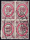 1891 Russisches Postamt. 10 Kop. 4er Block, Ovalstempel: ROPIT KERASUNDE. Rückseitig Papierrückstände, - Machines à Affranchir (EMA)