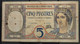 Indochine Indochina Vietnam Viet Nam Laos Cambodia 5 Piastres VF Banknote Note 1926-31 - Pick # 49a / 2 Photos - Indocina