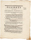 Decret De La Convention Nationale, Du 19 & 29 Septembre 1793, L'an 2 De La République Française, Une & Indivisible. - Décrets & Lois