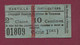 130121 - TICKET CHEMIN DE FER TRAM METRO - COMPAGNIE GENERALE PARISIENNE TRAMWAYS Bastille Fortifications 01809 2e Cl ID - Europa