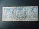 SAGE 15 CTS BLEU  BANDE DE 3  OBLITERATION  CHAZELLES  LOIRE - 1876-1898 Sage (Type II)