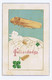 F327) ZEPPELIN Illustration Greeting Card Aviation Trèfle Bonne Chance Good Luck Greating Card 1909 - Other & Unclassified