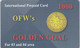 Philippines, OFW's Golden Goal, International Prepaid Card, Bangko Sentral, 2 Scans - Filippine