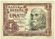 ESPAÑA - 1 Peseta - 22.07.1953 - Pick 144 - SERIE L - Spain - Marquês De Santa Cruz - 1-2 Pesetas