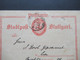 1899 Privatpost Stadtpost Stuttgart  / Privat Ganzsache Postkarte Aus Dem Bedarf - Privatpost