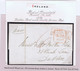 Ireland Louth 1839 Boxed 2-line PAID AT DUNDALK In Red On Cover To Dublin Prepaid Single "6" Sixpence 35 To 45 Miles - Prefilatelia