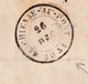 DDY 343 -- Timbre Médaillon 10 C Margé + 1 Voisin GEMBLOUX 1851 Vers MARCHIENNE AU PONT - Cachet Notaire Delathuy - 1851-1857 Medallions (6/8)