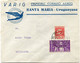 BRESIL LETTRE A ENTETE DE LA VARIG PRIMEIRO CORREIO AEREO SANTA MARIA - URUGUAYANA DEPART SANTA MARIA 25 JUL 32 POUR.... - Luftpost (private Gesellschaften)