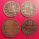 Lot De 4 Pièces De Guernesey. 8 Doubles De 1834, 1864, 1911, 1920 - Guernesey