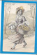 Illustration - Jolie Femme Se Promenant Aves Deux Paniers D'oeufs Et Poussins - Women