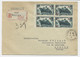 N° 502 BLOC DE 4 LETTRE C. PERLE VEIGY FONCENEX 14.6.1941 HTE SAVOIE POUR GENEVE TARIF FRONTALIER A 4FR RARE - 1921-1960: Modern Period