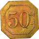 Monnaie, Algeria, Mascot Rochs, Restaurant, Alger, 50 Centimes, Rare, TTB - Monetary /of Necessity