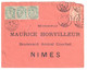 AUBENAS Ardèche Lettre 5c Blanc Yv 111 Ob Type 84 13 8 1903 Réexpédié 15c Mouchon Yv 125 Ob Daguin Jumelée 20 8 1903 - Lettres & Documents