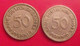 Allemagne. 2 Pièces De 50 Pfennig 1949 B & F. Bank Deutscher Lander - Otros & Sin Clasificación