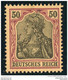 1902, 50 Pfg. Germania Ohne Wasserzeichen Postfrisch, Mini Zahnbug Oben. (Michel 300,-) - Nuovi